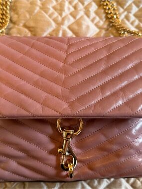 Rebecca Minkoff Edie Flap Shoulder Bag - Quilted Leather Pink/Mink